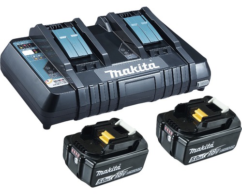 Starter Set Makita DC18RD Power Source Kit Li 18V, 2x 5,0 Ah Akkus + Ladegerät-0