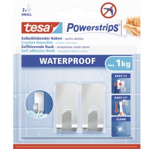 tesa Powerstrips® Waterproof Haken Small eckig edelstahl 59777-00000-00-thumb-0