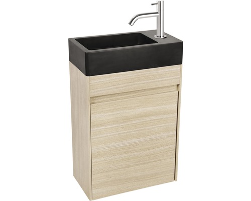 Meuble-lavabo avec meuble sous-vasque, lavabo et robinet