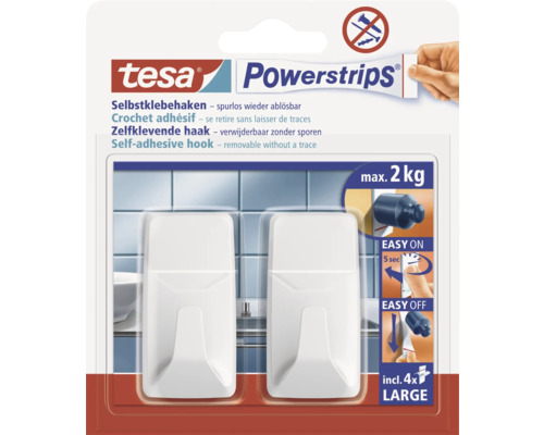 Handtuchhaken Tesa Powerstrips® Large weiß matt 58272-00000-20