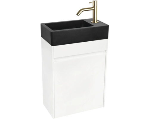 Combinaison de lavabo avec meuble sous-lavabo, vasque à poser et robinetterie