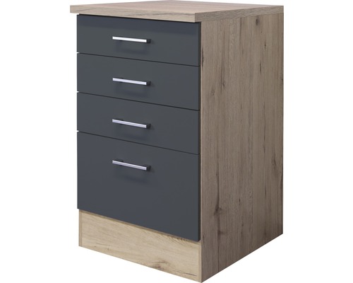 Flex Well Auszugunterschrank Tiago BxTxH 50 x 60 x 85 cm basaltgrau matt zerlegt 00011692 Flex Well Auszugunterschrank Tiago BxTxH 50 x 60 x 85 cm basaltgrau matt zerlegt 00011692