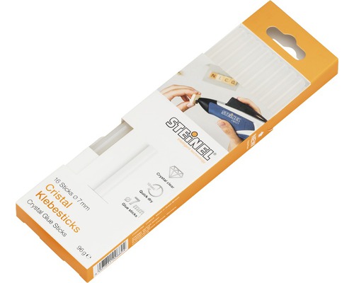 Bâtons de colle Steinel Ø 7 mm 150 mm Cristal 16er Pack Paquet de bâtons de colle cristal Steinel avec 16 pièces et 7 mm de diamètre