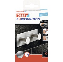 tesa Powerbutton® Doppelhaken Classic eckig edelstagl