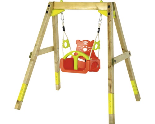 Balancelle en bois avec siège en forme de tigre pour le jardin
