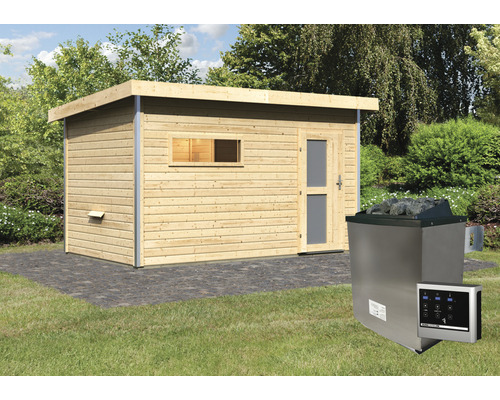 Sauna avec poêle et commande dans le jardin