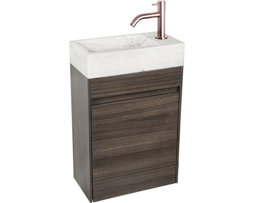 Meuble-lavabo avec vasque en marbre et meuble bas