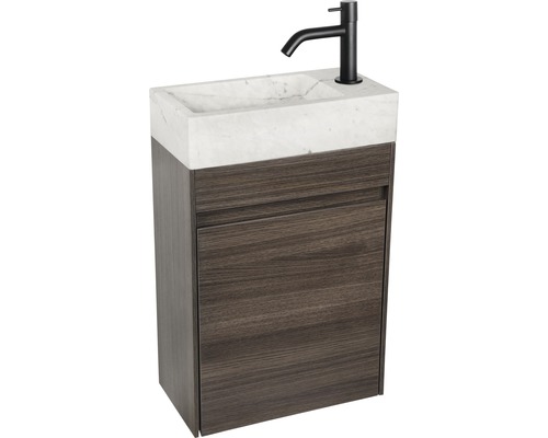 Meuble-lavabo avec vasque en marbre et robinetterie