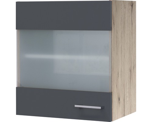 Glashängeschrank Flex Well Tiago basaltgrau 50x54,8x32 cm mit Drehtür