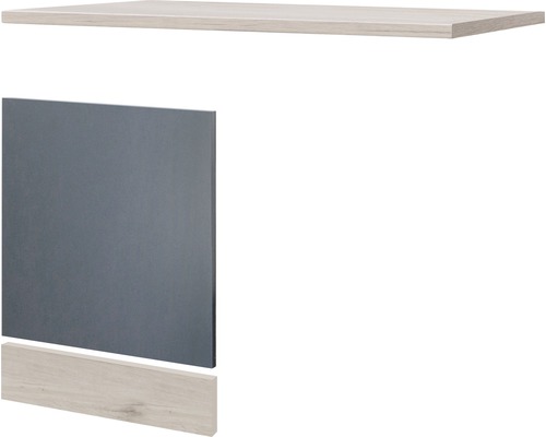 Flex Well Geschirrspülerblende inkl Sockelleiste und Arbeitsplatte Geschirrspülerblende für teilintegrierten Geschirrspüler Tiago BxTxH 110 x 60 x 85 cm basaltgrau matt zerlegt Anschlag reversibel 00011767 Möbelteile: Platte, Tür und Sockel