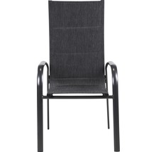 Chaise de jardin Garden Place Eve 60 x 67 x 108 cm aluminium plastique textile gris avec accoudoir-thumb-1