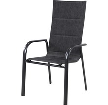 Chaise de jardin Garden Place Eve 60 x 67 x 108 cm aluminium plastique textile gris avec accoudoir-thumb-0