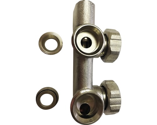 Bloc de raccordement de radiateur avec vannes et joints