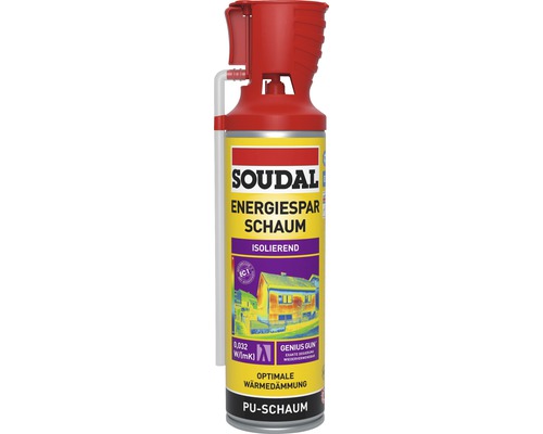 Mousse pour économies d'énergie Soudal monocomposant B2 Genius Gun jaune 500 ml