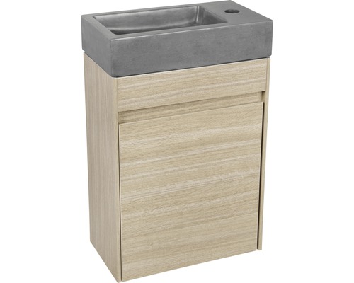 Meuble sous-lavabo avec vasque en béton