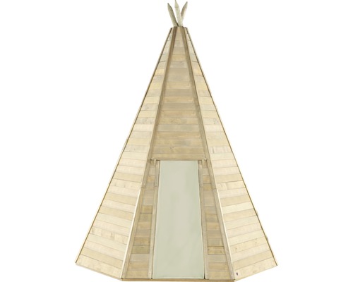 Tipi pour enfants en bois avec porte en tissu