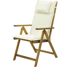Gartenmöbelset GARDEN PLACE Alina 7-Sitzer 8 tlg. braun mit ausziehbarem Holztisch aus robuster Akazie, klappbar, inkl. Auflage