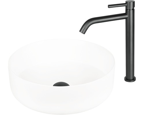 Waschtisch mit Aufsatzwaschbecken und Armatur