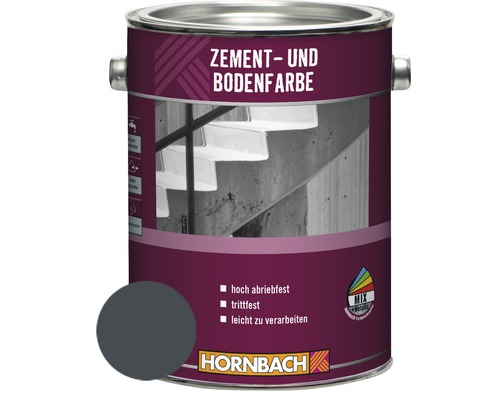 Peinture pour ciment HORNBACH peinture pour sol RAL7024 gris graphite 2,5 l