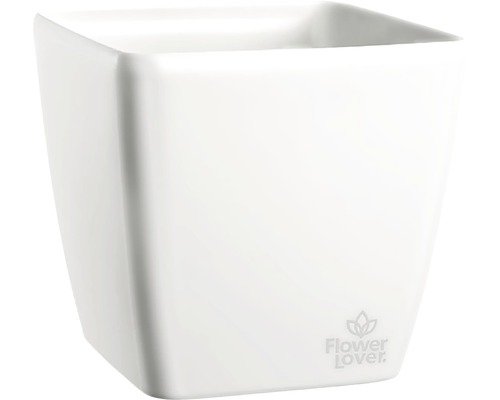 Pot de fleurs carré blanc en céramique