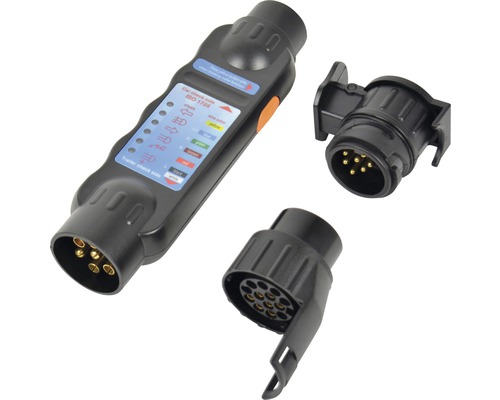 Kit de test Carpoint éclairage de remorque 7-13 Pin 3en1 y compris 2 adaptateurs Testeur de remorque avec adaptateurs pour remorques et véhicules