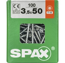 Vis Spax 3,5x50 millimètres, paquet de 100 pièces