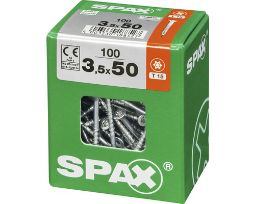 Vis universelles Spax 3,5 x 50 mm, paquet de 100 pièces