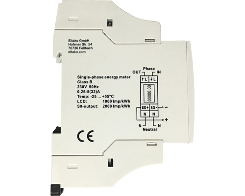 Compteur d''énergie monophasé pour mesurer la consommation électrique.