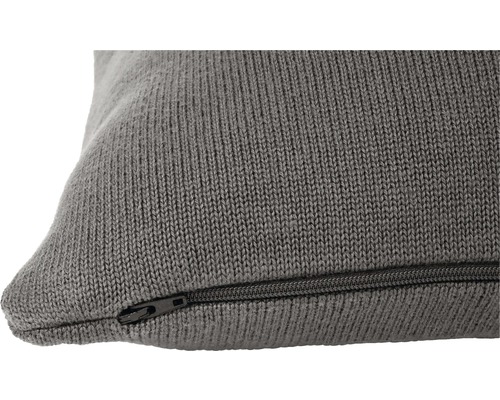 Graues Strickkissen mit Reißverschluss