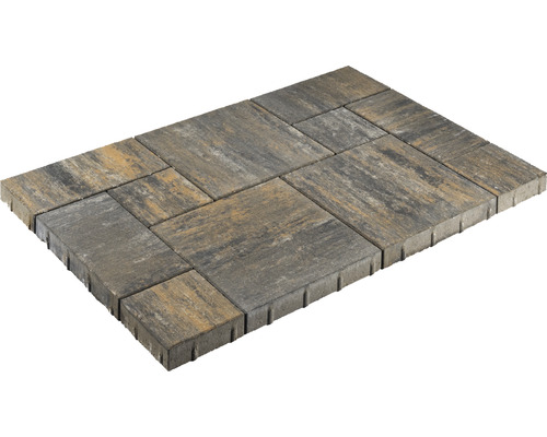 Beton Terrassenplatte Bella Deluxe römischer Verband muschelkalk mit Fase 120 cm x 80 cm x 5 cm Set = 0,96 m² Verbundsteine aus Beton