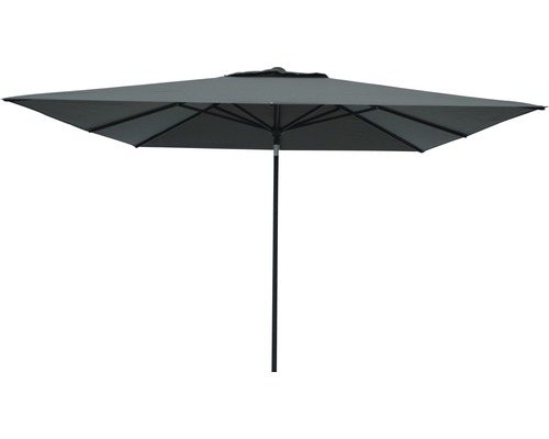 Marktschirm SOLUNA Sarry 250 x 250 cm dunkelgrau mit UV-Schutz 80, wasserabweisende Polyesterbespannung, leichte Aufspannung per Kurbel Quadratischer Sonnenschirm für den Außenbereich