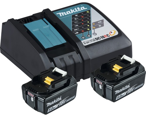 Kit de démarrage Makita DC18RD Power Source Kit Li 18 V, 2x 5,0 Ah batteries + chargeur