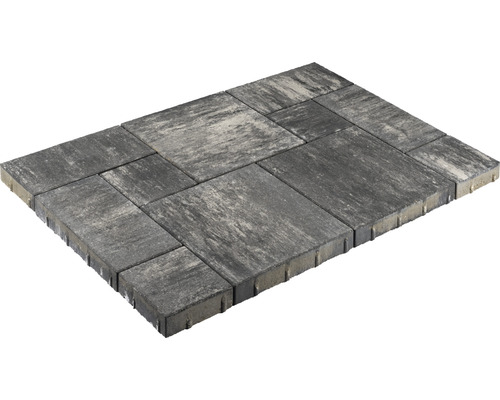 Beton Terrassenplatte Bella Deluxe römischer Verband anthrazit-melange mit Fase 120 cm x 80 cm x 5 cm Set = 0,96 m² Verbundpflastersteine aus Beton