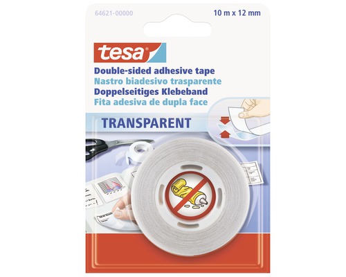 tesa doppelseitiges Klebeband transparent 10m x 12mm Tesa doppelseitiges Klebeband, 10 Meter mal 12 Millimeter