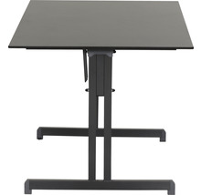 Table pliante avec plateau carré et structure métallique