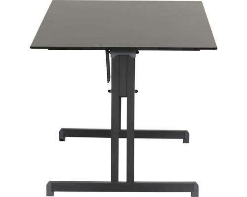Table pliante avec plateau carré et structure métallique