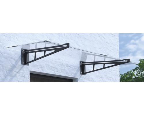ARON Vordach Pultform Calais VSG 150x105 cm anthrazit ohne Wandanschlussprofil