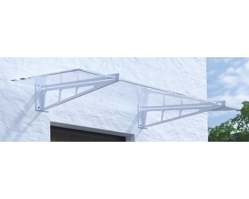 ARON Vordach Pultform Calais VSG 180x105 cm weiß ohne Wandanschlussprofil-0