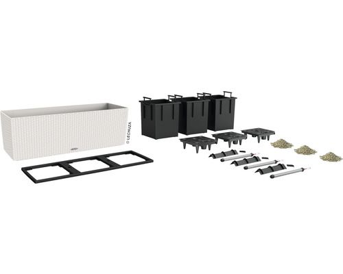 Kit complet de jardinière avec bacs à plantes, système d''irrigation et accessoires