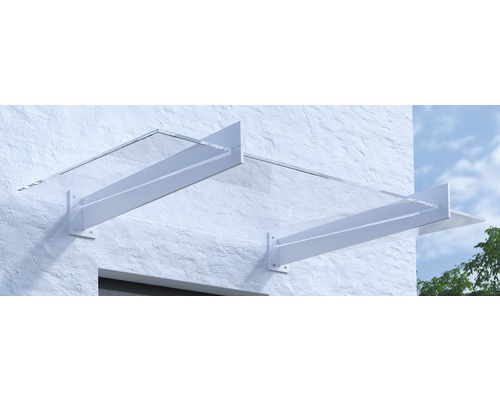 ARON Vordach Pultform Lyon VSG 180x107,5 cm weiß ohne Wandanschlussprofil-0