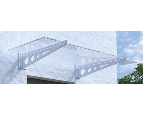 ARON Vordach Pultform Metz VSG 150x105 cm weiß ohne Wandanschlussprofil