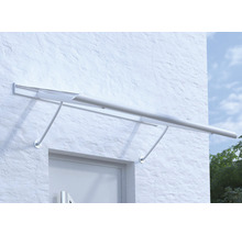 ARON Vordach Pultform Paris VSG 200x75 cm weiß inkl. Konsole G und Regenrinne beidseitig-thumb-0
