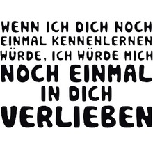 Text: Wenn ich dich noch einmal kennenlernen würde, ich würde mich noch einmal in dich verlieben.