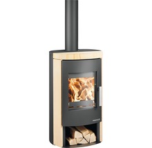 Poêle à bois avec compartiment à bois et conduit de fumée