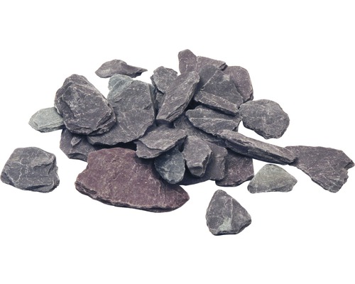 Schieferplättchen Canadian Slate 15-30 mm 1t BigBag violett Stapel grauer Schiefersteine für den Gartenbau