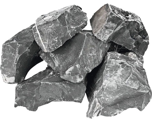 Splitt Nero Imperial 30-60 mm 1 t BigBag anthrazit schwarz Grauwacke Ziersteine gestapelt