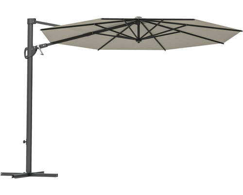 Parasol déporté Soluna Beaujeu Ø 300 cm h 248 cm rond écru Parasol déporté Soluna Beaujeu Ø 300 cm h 248 cm rond écru