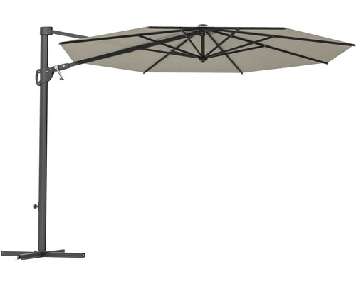 Parasol déporté Soluna Beaujeu Ø 300 cm h 248 cm rond écru