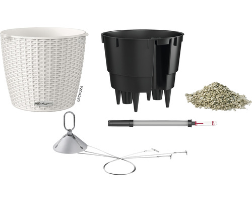 Komplettes Lechuza Pflanzgefäß Set mit Pflanzeinsatz, Substrat und Wasserstandsanzeiger