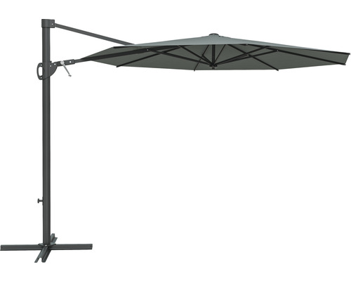 Parasol déporté Soluna Beaujeu Ø 300 cm h 248 cm rond gris foncé